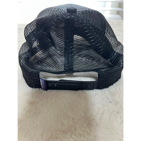 Patagonia Black Trucker Hat With Logo Embroidery Snapback Mesh Back - Picture 3 of 8